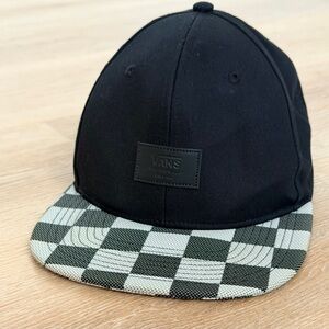 NWOT NEW Vans Duelo Trullo Snapback Hat Men’s Cotton Classic Checkerboard Black